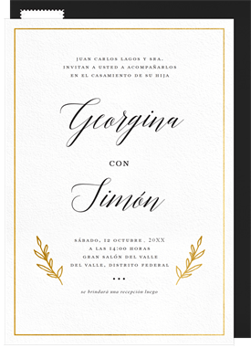 'Elegant Laurel Branches' Wedding Invitation