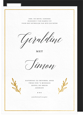 'Elegant Laurel Branches' Wedding Invitation