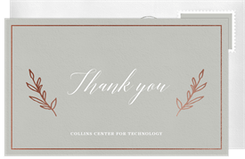 'Elegant Laurel Branches' Business Thank You Note