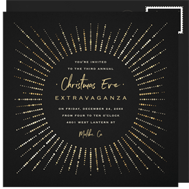 'Champagne Starburst' Christmas Party Invitation