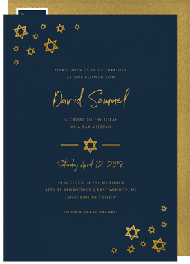 'Simply Stars' Bar Mitzvah Invitation