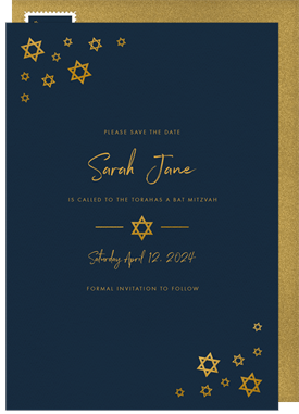 'Simply Stars' Bat Mitzvah Save the Date