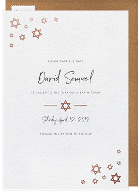 'Simply Stars' Bar Mitzvah Save the Date
