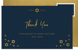 'Simply Stars' Bar Mitzvah Thank You Note