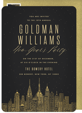 'New York, New York' New Year's Party Invitation