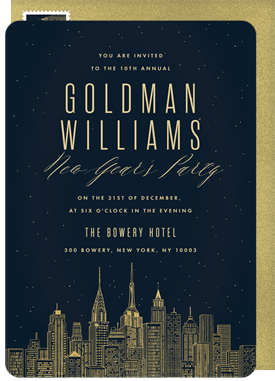 'New York, New York' New Year's Party Invitation