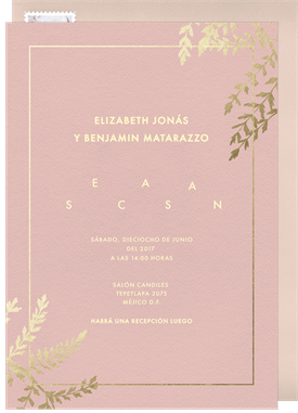 'Gold Foliage' Wedding Invitation