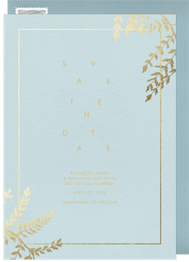'Gold Foliage' Wedding Save the Date