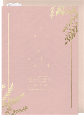 'Gold Foliage' Wedding Save the Date