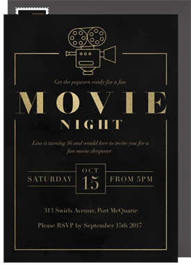 'Classic Movie Night' Entertaining Invitation