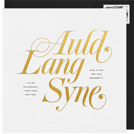 'Auld Lang Syne' New Year's Party Invitation