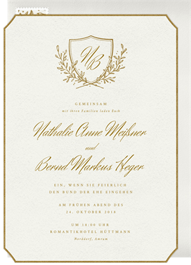 'Floral Crest' Wedding Invitation