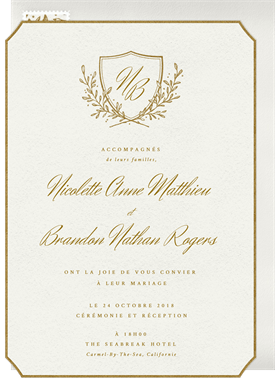 'Floral Crest' Wedding Invitation