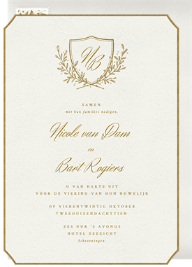 'Floral Crest' Wedding Invitation