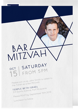 'Simple and Modern' Bar Mitzvah Invitation