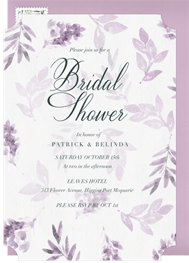 'Delicate Leaves' Bridal Shower Invitation