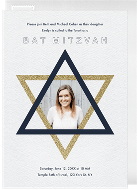 'Bright & Bold' Bat Mitzvah Invitation