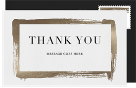 'Gold Brushstroke' Business Thank You Note