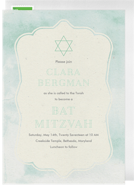 'Pretty Pastels' Bat Mitzvah Invitation