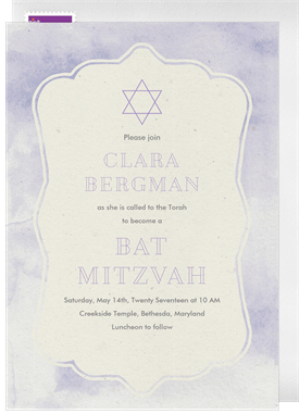 'Pretty Pastels' Bat Mitzvah Invitation