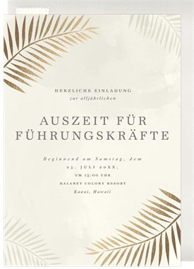 'Foil Palm Leaves' Business Invitation