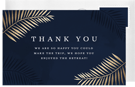 'Foil Palm Leaves' Business Thank You Note