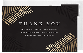 'Foil Palm Leaves' Business Thank You Note