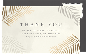 'Foil Palm Leaves' Business Thank You Note