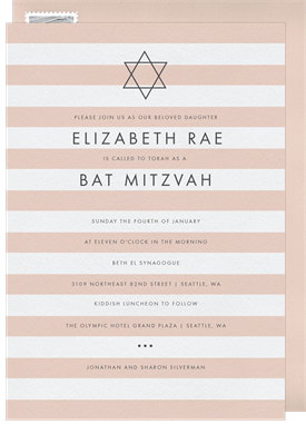 'Contemporary Stripes' Bat Mitzvah Invitation