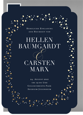 'Modern Gold Confetti' Wedding Invitation