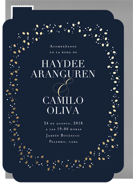 'Modern Gold Confetti' Wedding Invitation