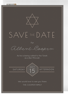 'Simple Bar Mitzvah' Bar Mitzvah Save the Date