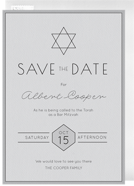 'Simple Bar Mitzvah' Bar Mitzvah Save the Date