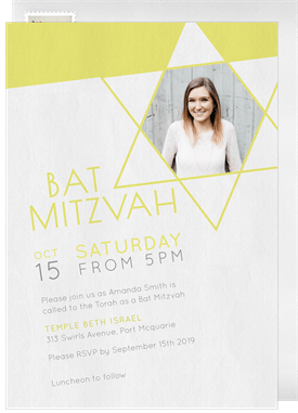 'Modern Bat Mitzvah' Bat Mitzvah Invitation