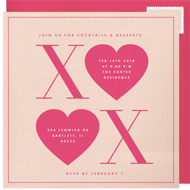 'XOXO' Valentine's Day Invitation