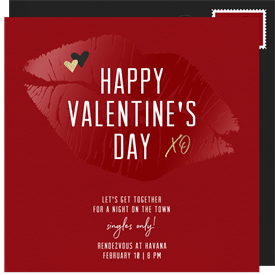 'Big Kiss' Valentine's Day Invitation