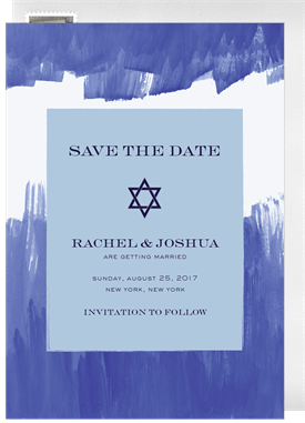 'Blue Brushstrokes' Wedding Save the Date