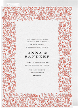 'Perfect Floral Border' Party Invitation