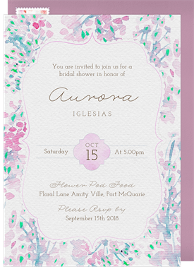 'Gorgeous Watercolor Pastels' Bridal Shower Invitation