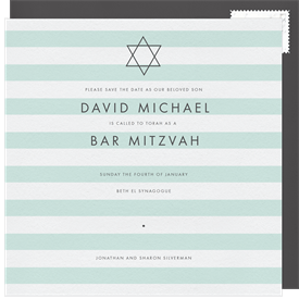 'Contemporary Stripes' Bar Mitzvah Save the Date