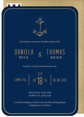 'Golden Anchor' Wedding Invitation