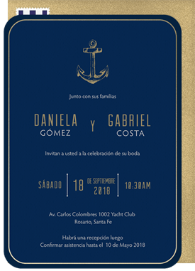 'Golden Anchor' Wedding Invitation