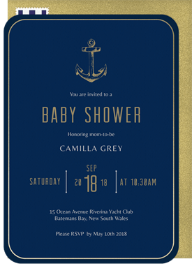 'Golden Anchor' Baby Shower Invitation