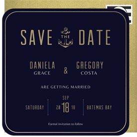 'Golden Anchor' Wedding Save the Date