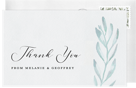 'Watercolor Olive Branch' Wedding Thank You Note