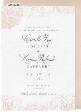 'Blush Peonies' Wedding Invitation