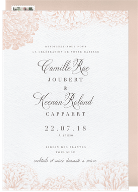 'Blush Peonies' Wedding Invitation