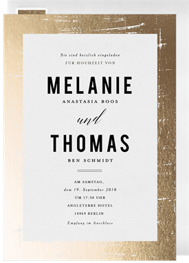 'Edgy Foil Frame' Wedding Invitation