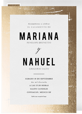 'Edgy Foil Frame' Wedding Invitation