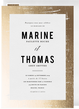 'Edgy Foil Frame' Wedding Invitation